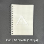 【𝗔𝗦𝗛】160pages Matt Cover Notebook A6 Spiral Wire O Planner Journal Notebook sketch book - Line-Blank-Grid A6简约线圈记事本