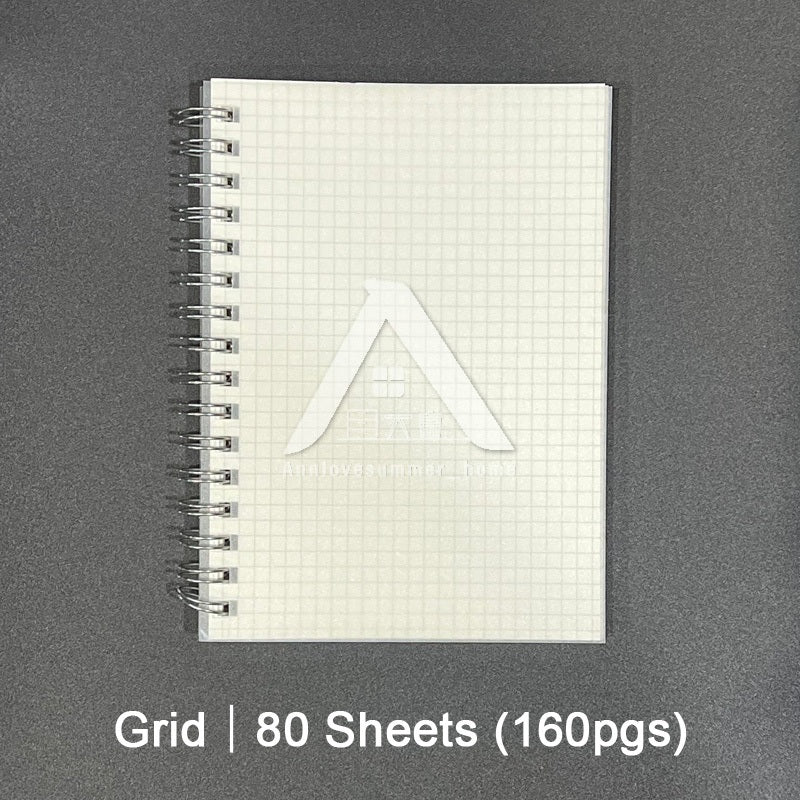 【𝗔𝗦𝗛】160pages Matt Cover Notebook A6 Spiral Wire O Planner Journal Notebook sketch book - Line-Blank-Grid A6简约线圈记事本