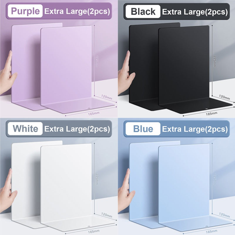 【𝗔𝗦𝗛】【2 pcs 1 set】Muji Metal Bookends Heavy-Duty Shelves Home Office Book Shelf Organization Penjaga Buku Logam简约金属书挡板