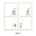【𝗔𝗦𝗛】Sticky Note 80 Sheets/set Korean Girl B&W Horizon Line/Grid/Blank (1 Pack 4 Design)韩国女孩黑白便利贴