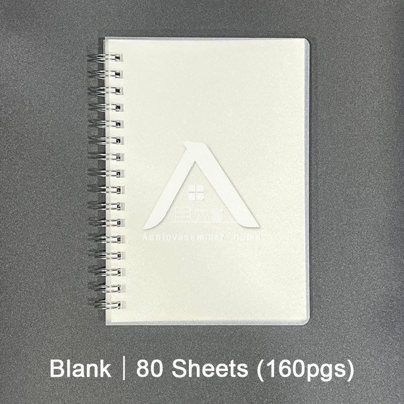 【𝗔𝗦𝗛】160pages Matt Cover Notebook A6 Spiral Wire O Planner Journal Notebook sketch book - Line-Blank-Grid A6简约线圈记事本