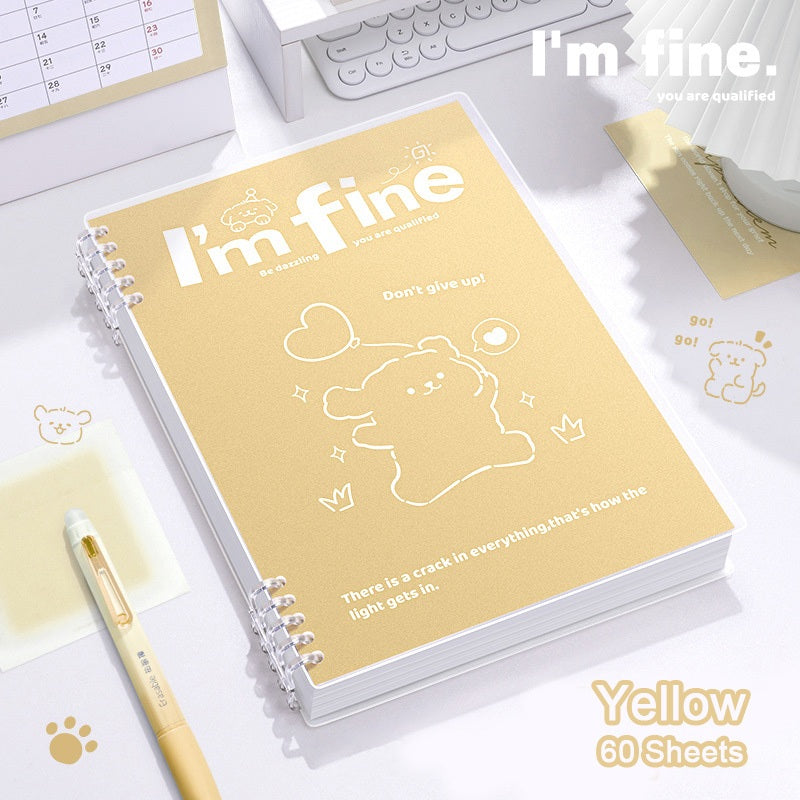 【𝗔𝗦𝗛】A5/B5 Puppy Loose-leaf Notebook, Coil Notebook, Multi-functional Diary Minimalist Notebook 线条小狗活页本