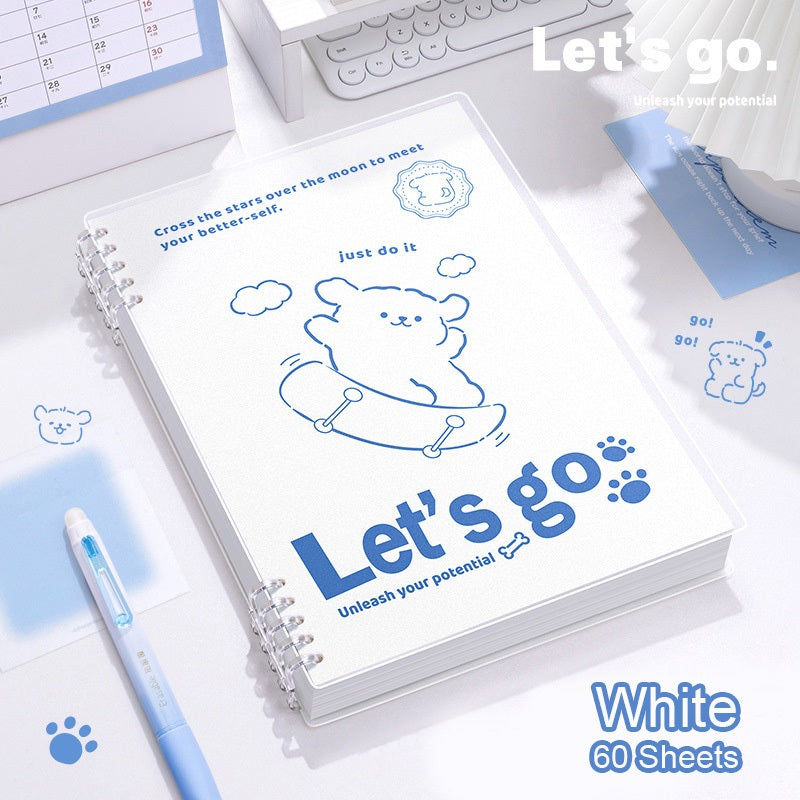 【𝗔𝗦𝗛】A5/B5 Puppy Loose-leaf Notebook, Coil Notebook, Multi-functional Diary Minimalist Notebook 线条小狗活页本
