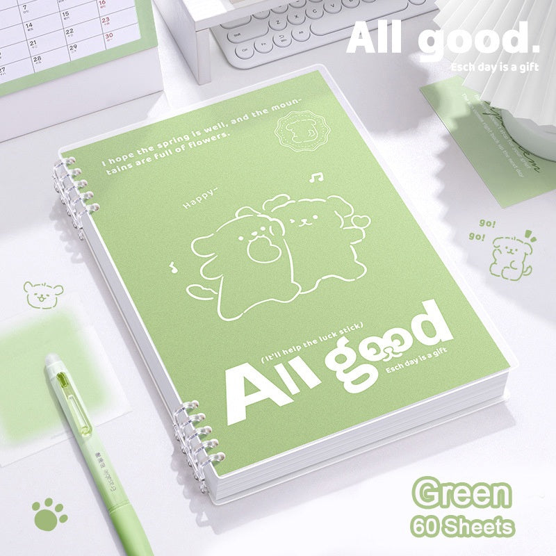 【𝗔𝗦𝗛】A5/B5 Puppy Loose-leaf Notebook, Coil Notebook, Multi-functional Diary Minimalist Notebook 线条小狗活页本