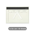 【𝗔𝗦𝗛】50 Sheets Minimalist Sticky Notepad To-do-list Wrong Question Line Text Grid Text错题修改日程便利贴