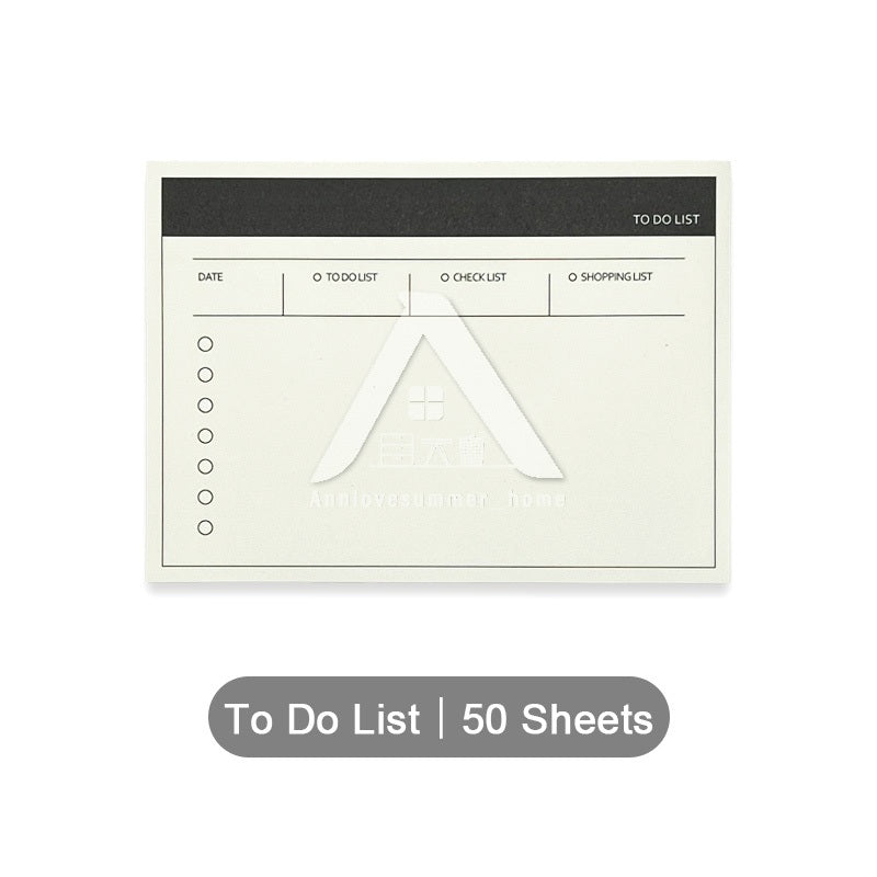 【𝗔𝗦𝗛】50 Sheets Minimalist Sticky Notepad To-do-list Wrong Question Line Text Grid Text错题修改日程便利贴