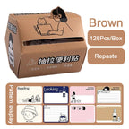 【𝗔𝗦𝗛】Pull-out Sticky Note 128Pcs/Box Student Stationery Cartoon Message Note Memo Word Notes Bookmark 抽拉式便利贴