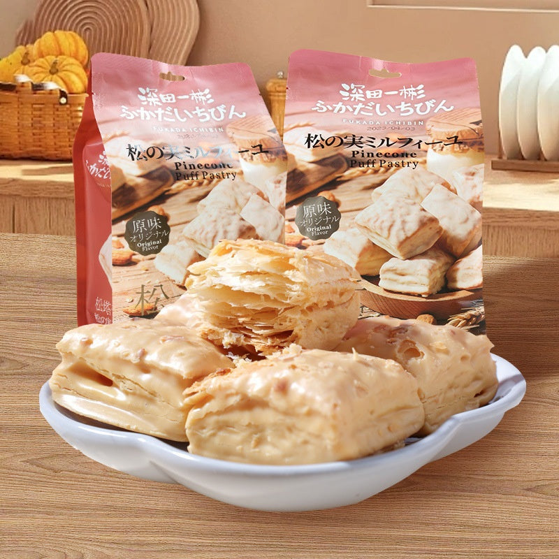 【𝗔𝗦𝗛】FUKADA ICHIBIN Nut Crispy Biscuits Almond Biscuit Pinecone Puff Pastry 松塔小酥饼