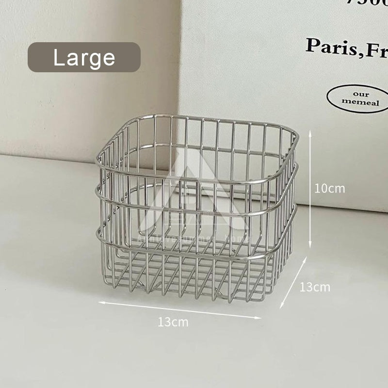 【𝗔𝗦𝗛】Ins Style Household Iron Storage Basket S/L Coffee Liquid Desktop Storage Basket 铁艺收纳筐