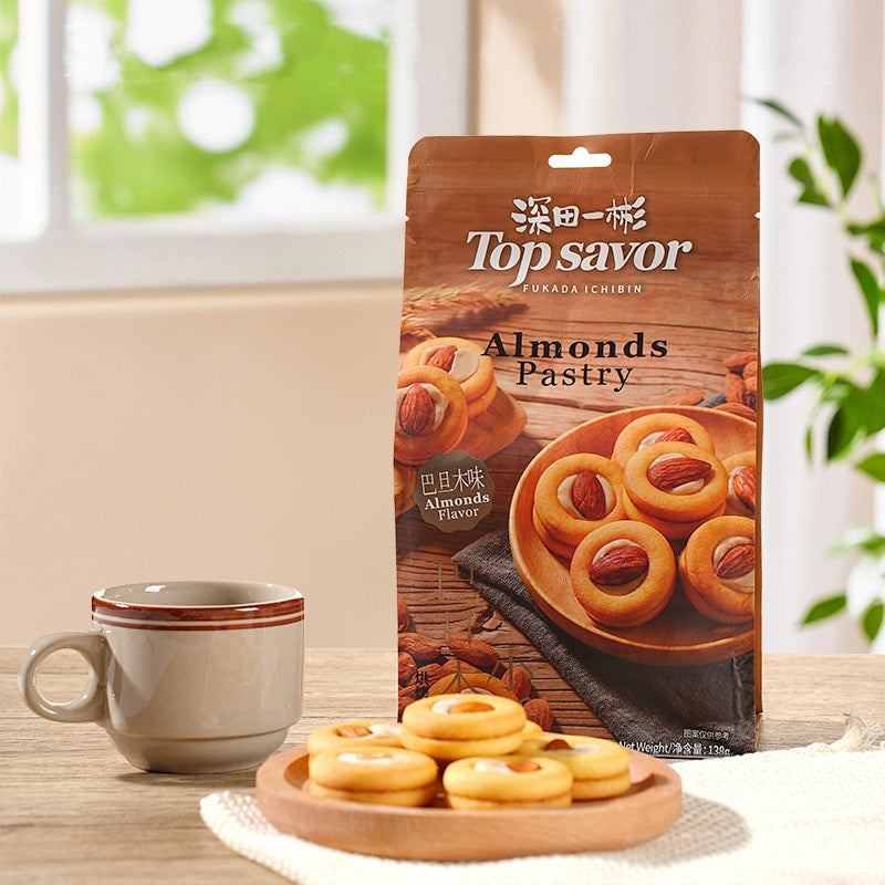 【𝗔𝗦𝗛】FUKADA ICHIBIN Nut Crispy Biscuits Almond Biscuit Pinecone Puff Pastry 松塔小酥饼