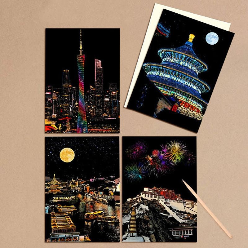 【𝗔𝗦𝗛】【4 in 1】A5 Scratch Card (China Famous Building)