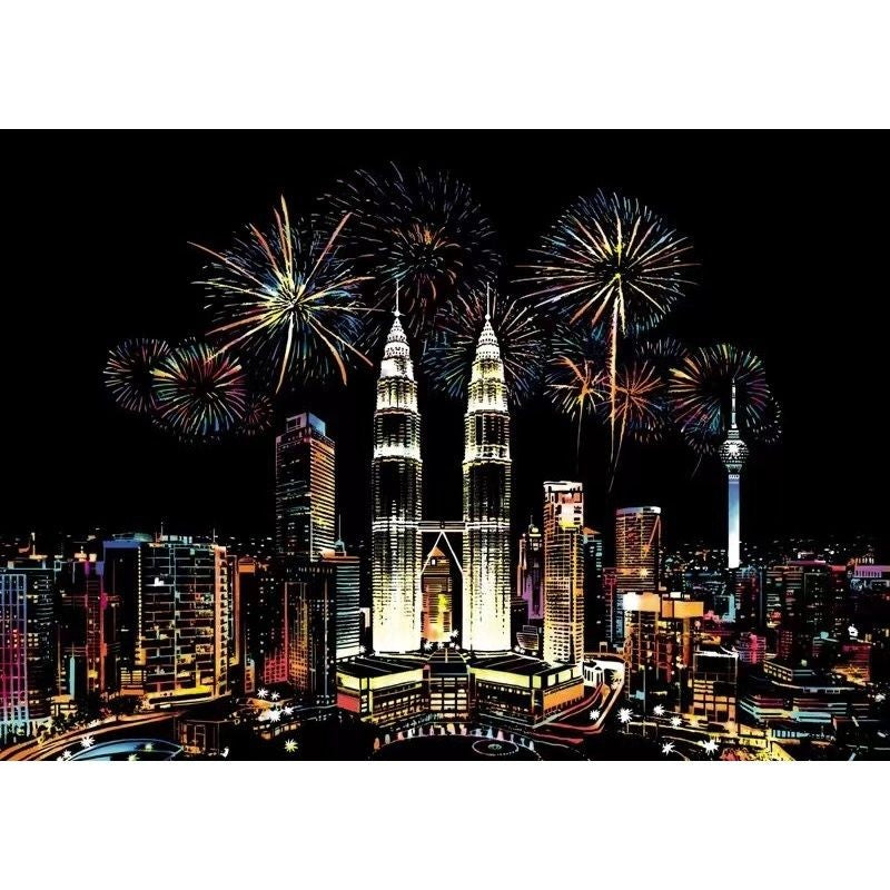 【𝗔𝗦𝗛】【BUY 2 FREE PEN】A3 Art Scratch Card (Colorful)
