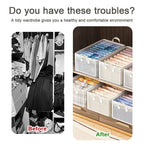 【𝗔𝗦𝗛】Clothes Storage Basket PVC Foldable Wardrobe Organizer Basket Drawer Clear Kotak Penyimpanan Transparan