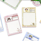 【𝗔𝗦𝗛】80 Sheets Cute Girl 👧🏻 Cheap Sticky Memo Pad Colourful Student Pen Stationery Portable Journal Diary 可爱女孩迷你便利贴