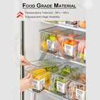 【𝗔𝗦𝗛】Acrylic Refrigerator Storage Box Kitchen Transparent PP Food Storage Bins Container with lid Peti Ais Simpanan