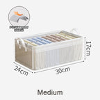 【𝗔𝗦𝗛】Clothes Storage Basket PVC Foldable Wardrobe Organizer Basket Drawer Clear Kotak Penyimpanan Transparan