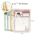 【𝗔𝗦𝗛】80 Sheets Cute Girl 👧🏻 Cheap Sticky Memo Pad Colourful Student Pen Stationery Portable Journal Diary 可爱女孩迷你便利贴