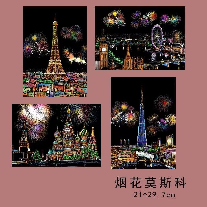 【𝗔𝗦𝗛】【4 in 1】A4 Scratch Card (Colorful)
