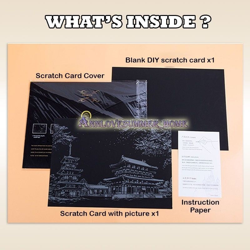 【𝗔𝗦𝗛】【BUY 2 FREE PEN】A3 Art Scratch Card (Colorful)