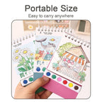 【𝗔𝗦𝗛】Creative Watercolor DIY Painting Book Portable水粉画自带颜料涂色绘本