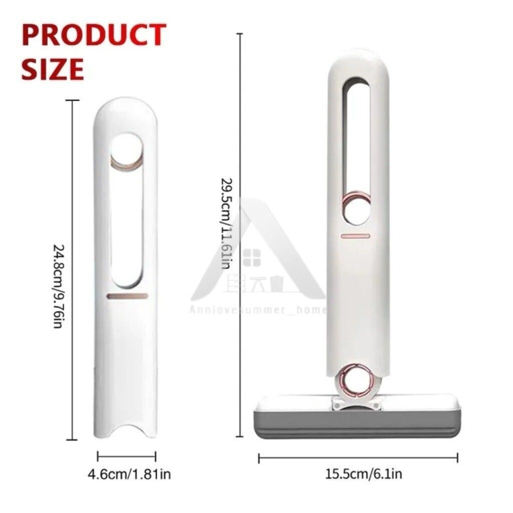 【𝗔𝗦𝗛】Hand-Free Mini Squeeze Mop🔥❗️ Home Kitchen Car Cleaning Mop Desk Cleaner Glass Sponge Cleaning Household 迷你拖把
