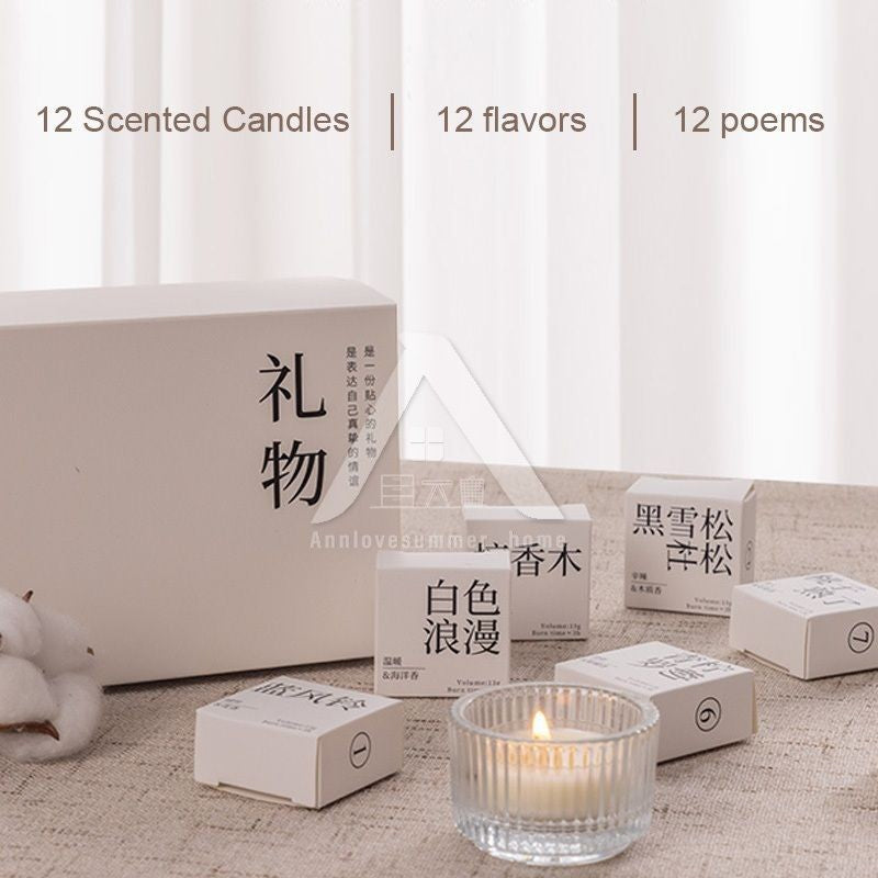 【𝗔𝗦𝗛】(3 pcs/set) 13g🍀 Mini Scented Candle 12 Different Aroma Deodorization Room Natural Gift 香薰蜡烛香里藏诗