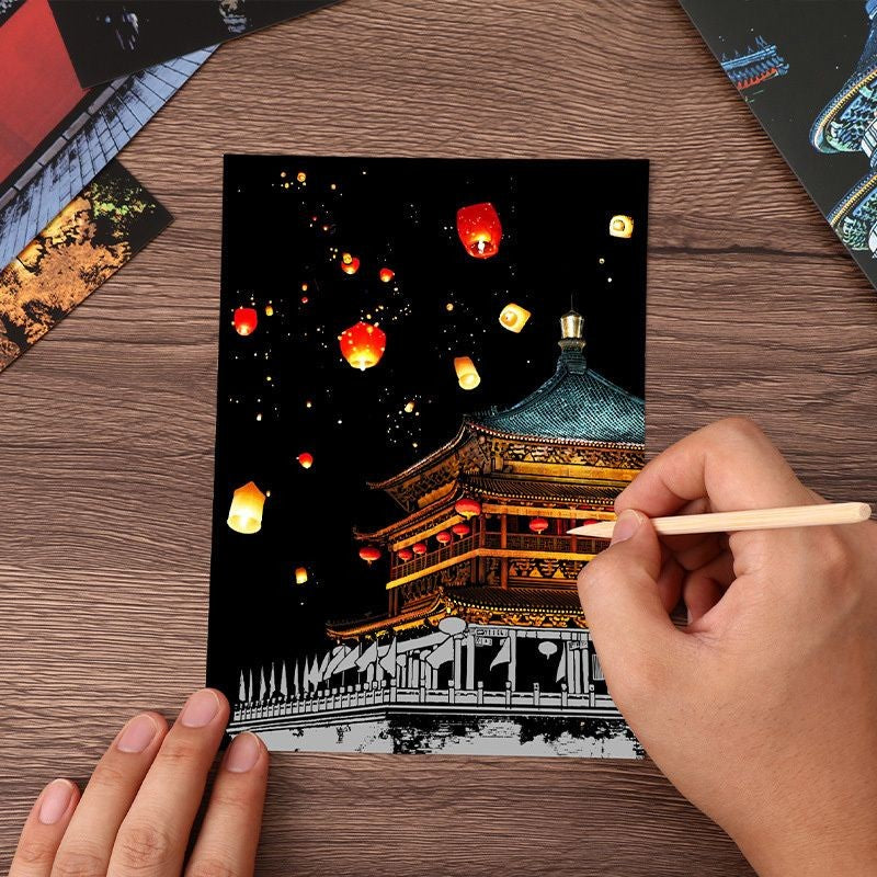 【𝗔𝗦𝗛】【4 in 1】A5 Scratch Card (China Famous Building)