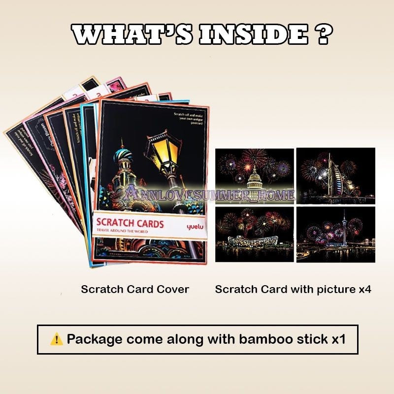 【𝗔𝗦𝗛】【4 in 1】A4 Scratch Card (Colorful)