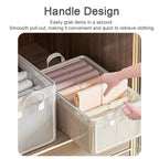 【𝗔𝗦𝗛】Clothes Storage Basket PVC Foldable Wardrobe Organizer Basket Drawer Clear Kotak Penyimpanan Transparan