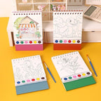 【𝗔𝗦𝗛】Creative Watercolor DIY Painting Book Portable水粉画自带颜料涂色绘本