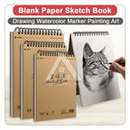 【𝗔𝗦𝗛】Blank paper sketch watercolor marker painting art dedicated student drawing book | Buku lukisan 素描速写绘画美术专用学生图画本带撕裂线