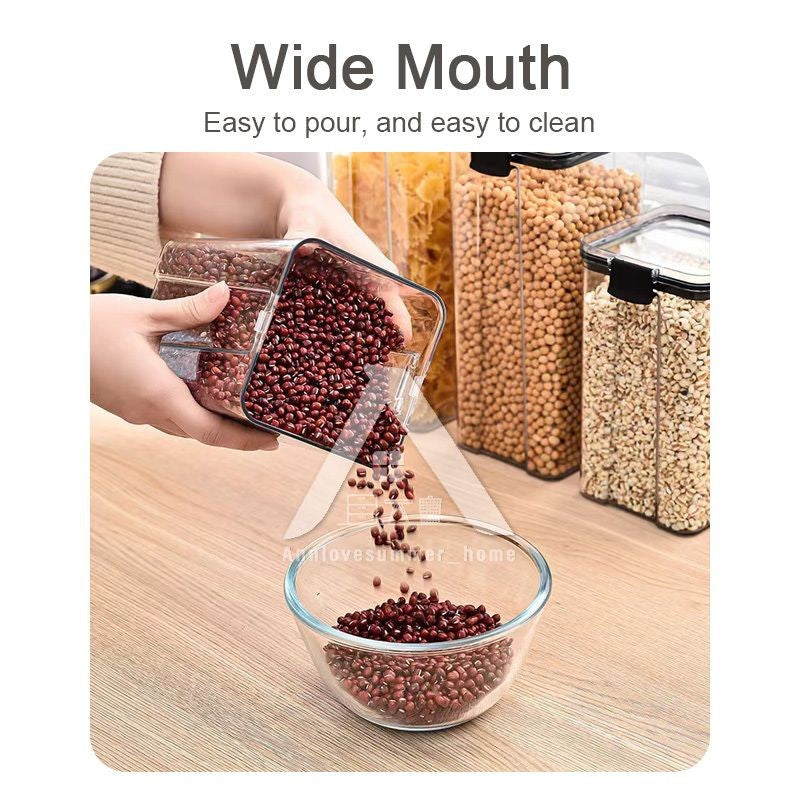 【𝗔𝗦𝗛】Airtight Transparent Food Storage Plastic Container Tupperware Kitchen Use Sealed Jar Bekas Kedap Udara密封零食干粮收纳盒