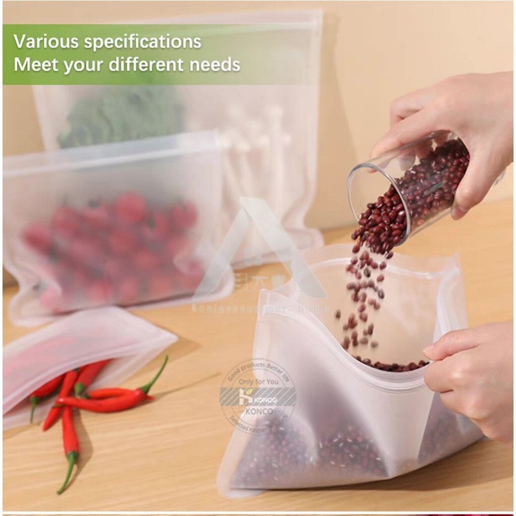 【𝗔𝗦𝗛】Food Grade Fridge Zipper Bag Thick Reusable ｜Kedap Udara Beg Makanan Peti Sejuk Storage Frozen Food Vegetable 食品保鲜袋
