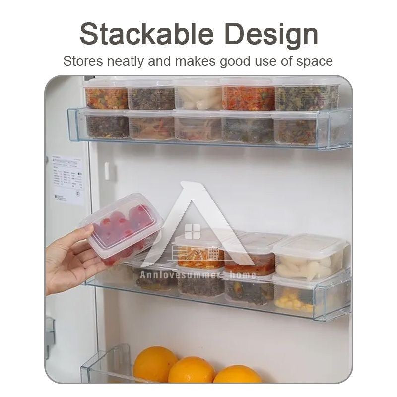 【𝗔𝗦𝗛】Mini Container Set Fresh Seal Refrigerator Freezer Organizer Containers Stackable food container with lid 小型分类食物收纳盒