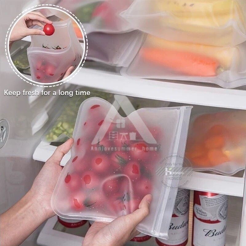 【𝗔𝗦𝗛】Food Grade Fridge Zipper Bag Thick Reusable ｜Kedap Udara Beg Makanan Peti Sejuk Storage Frozen Food Vegetable 食品保鲜袋