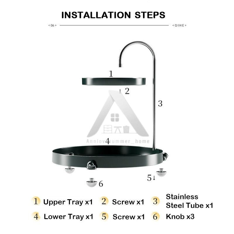 【𝗔𝗦𝗛】NEW❗️2 Tiers Dessert Stand｜Stainless Steel Perfume Skincare Organizer Storage Display Rack Food Snacks 点心架 香水护肤品收纳架