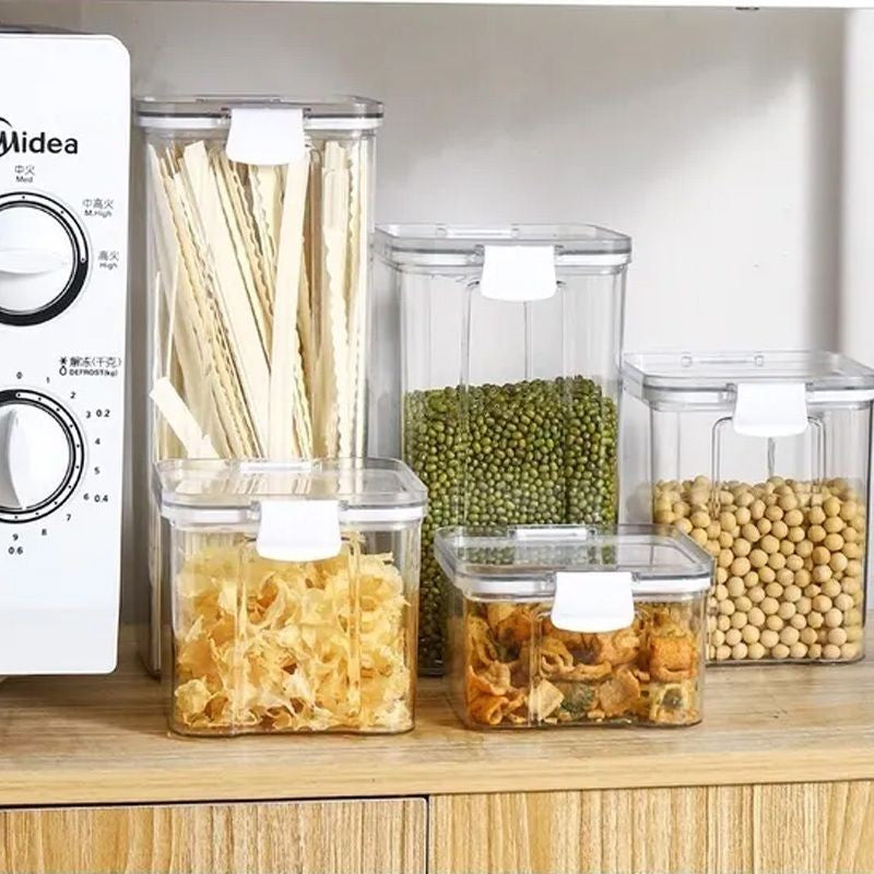 【𝗔𝗦𝗛】Muji Airtight Food Storage Container Stackable Plastic Kitchen Multigrain Bekas Makanan Kedap Udara密封罐Tupperware