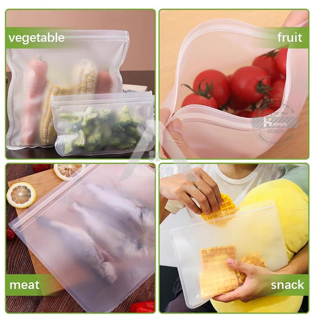 【𝗔𝗦𝗛】Food Grade Fridge Zipper Bag Thick Reusable ｜Kedap Udara Beg Makanan Peti Sejuk Storage Frozen Food Vegetable 食品保鲜袋