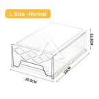 【𝗔𝗦𝗛】Premium🔥Hard Drawer Stackable Kitchen Storage Cabinet, Refrigerator,Freezer Food Storage Box with Handles, Food