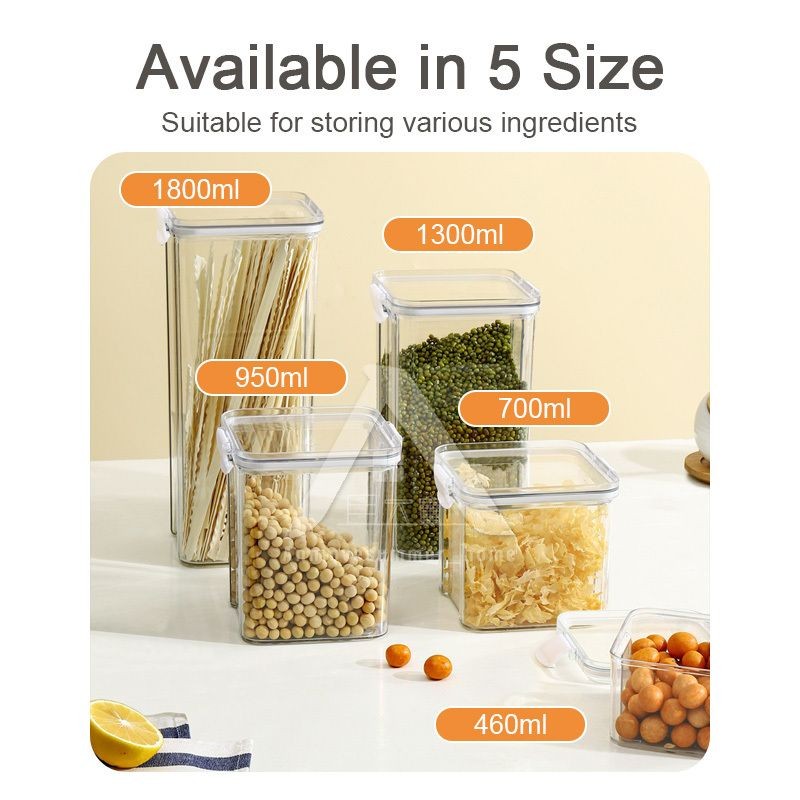 【𝗔𝗦𝗛】Muji Airtight Food Storage Container Stackable Plastic Kitchen Multigrain Bekas Makanan Kedap Udara密封罐Tupperware