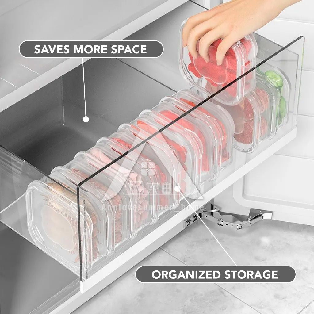 【𝗔𝗦𝗛】350ml Mini freezer Meat/Fruits Compartment Box Reusable Frozen Storage Organizer Food-Grade Kitchen Food Divide冰箱冻盒