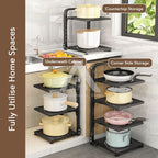 【𝗔𝗦𝗛】2-4 Tiers Adjustable Pot and Pan Rack Organizer Rak Bawah Sinki Kitchen Pot Storage 厨房收纳