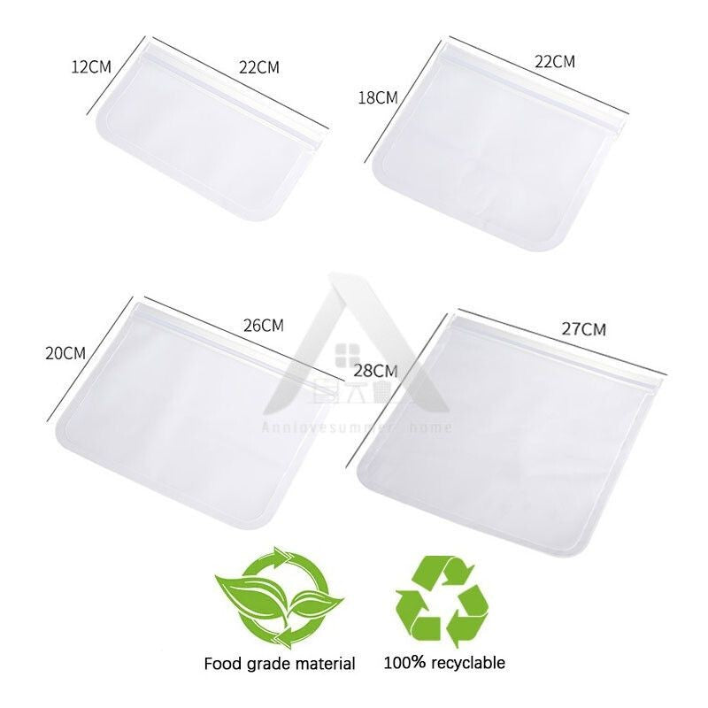 【𝗔𝗦𝗛】Food Grade Fridge Zipper Bag Thick Reusable ｜Kedap Udara Beg Makanan Peti Sejuk Storage Frozen Food Vegetable 食品保鲜袋