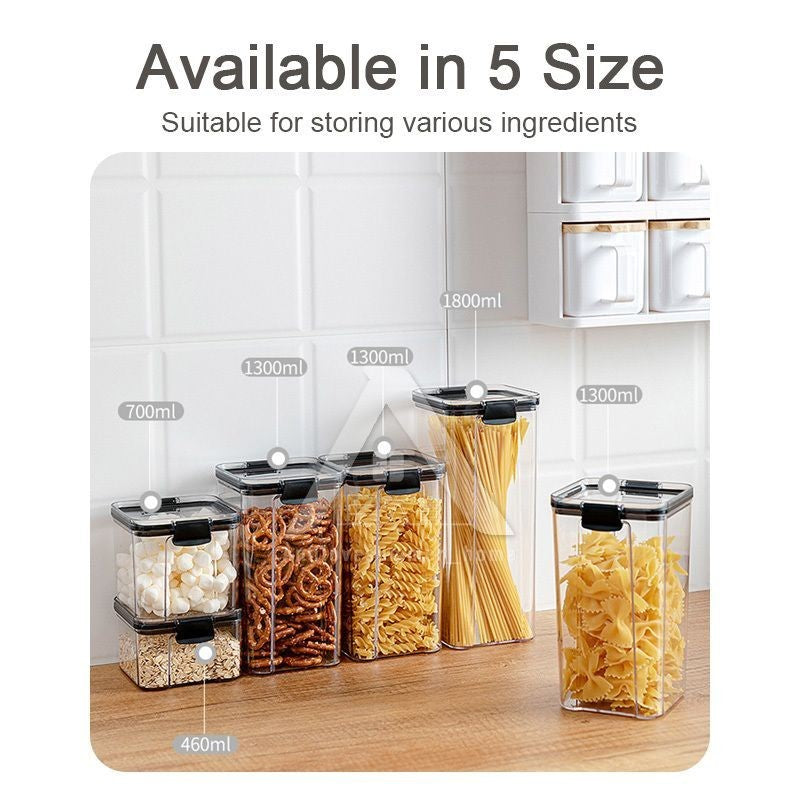【𝗔𝗦𝗛】Airtight Transparent Food Storage Plastic Container Tupperware Kitchen Use Sealed Jar Bekas Kedap Udara密封零食干粮收纳盒
