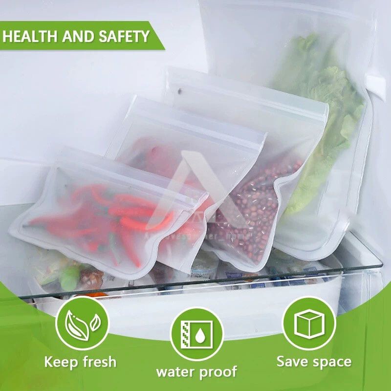 【𝗔𝗦𝗛】Food Grade Fridge Zipper Bag Thick Reusable ｜Kedap Udara Beg Makanan Peti Sejuk Storage Frozen Food Vegetable 食品保鲜袋