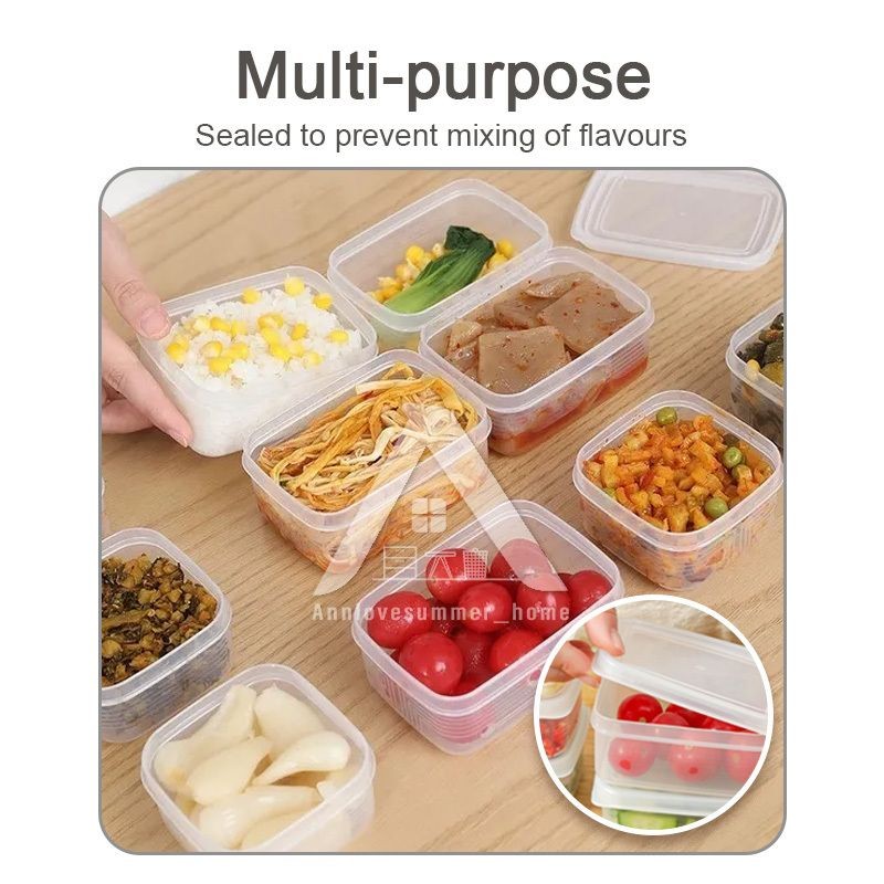【𝗔𝗦𝗛】Mini Container Set Fresh Seal Refrigerator Freezer Organizer Containers Stackable food container with lid 小型分类食物收纳盒