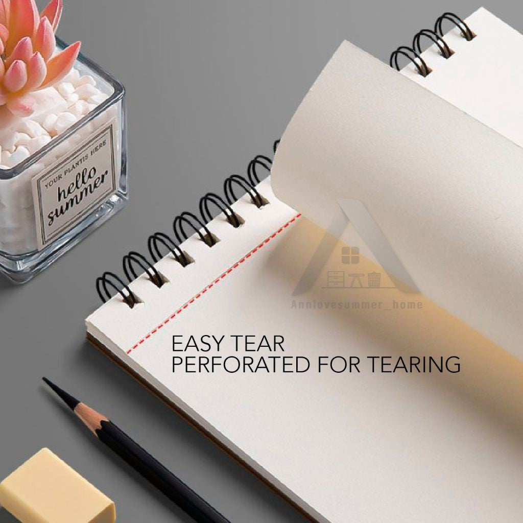 【𝗔𝗦𝗛】Blank paper sketch watercolor marker painting art dedicated student drawing book | Buku lukisan 素描速写绘画美术专用学生图画本带撕裂线
