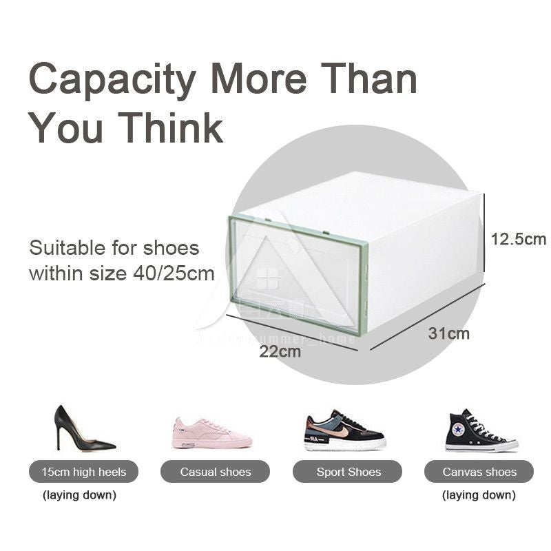 【𝗔𝗦𝗛】Harder Soft PP Shoe Storage Box Plastic Stackable Rack Foldable Organizer Box Penyimpan Kotak Rak Kasut Lipat 收纳鞋盒