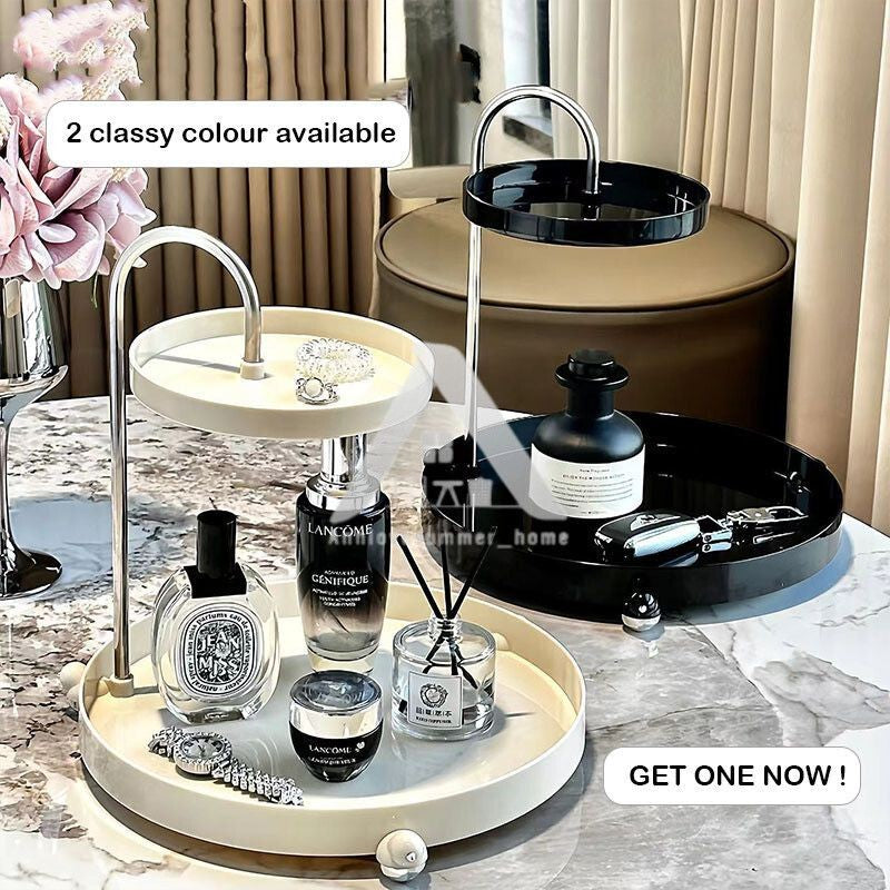 【𝗔𝗦𝗛】NEW❗️2 Tiers Dessert Stand｜Stainless Steel Perfume Skincare Organizer Storage Display Rack Food Snacks 点心架 香水护肤品收纳架