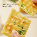 【𝗔𝗦𝗛】Boxiang Scallion Thin Crispy Biscuits 318g Boxed Casual Biscuits Onion Flavor 香葱薄脆饼干
